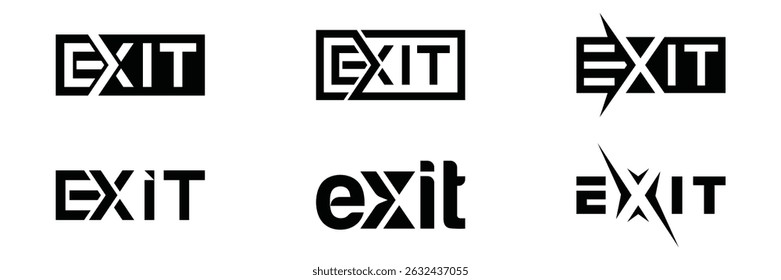 set of collection exit logo design, typography text exit graphic vector template - Powered by Shutterstock - Get 15% off with code: PIKWIZARD15