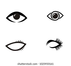 Set collection eyelashes logo