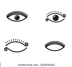 Set collection eyelashes logo