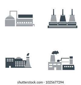 Set collection of factory logo