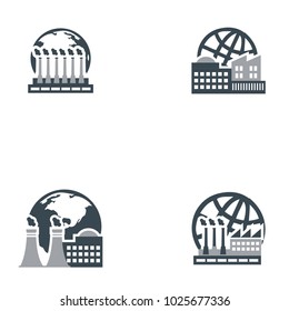 Set collection of factory logo