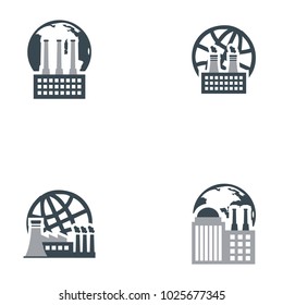 Set collection of factory logo
