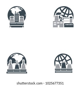 Set collection of factory logo