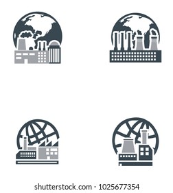 Set collection of factory logo