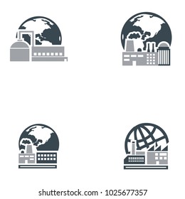 Set collection of factory logo