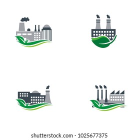 Set collection of factory logo