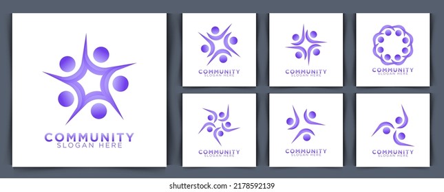 set collection of family and people logo