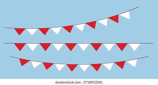 conjunto de coleta bandeira festiva indonésia garland modelo de design