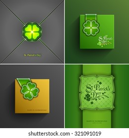 Set Collection Festive Saint Patrick's Day Card Background, Vector Eps 10