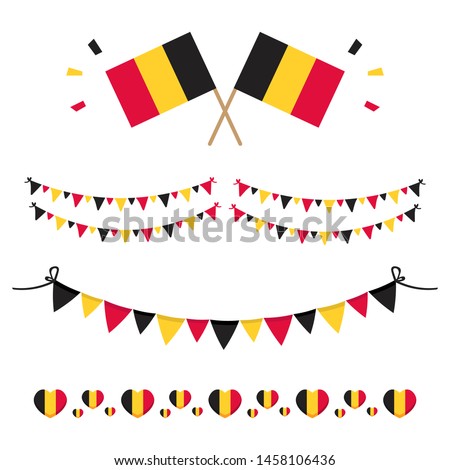 Set, collection of flags and design elements for national day in Belgium and for other holidays.
