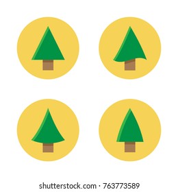 Set, collection of flat design christmas trees icons. Elements for christmas, new year and winter design.
