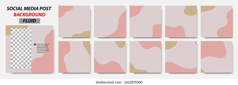Set collection of fluid background 
square banner layout in peach, brown color - abstract, minimal, modern template design for social media post, stories, story, flyer, brochure, etc.