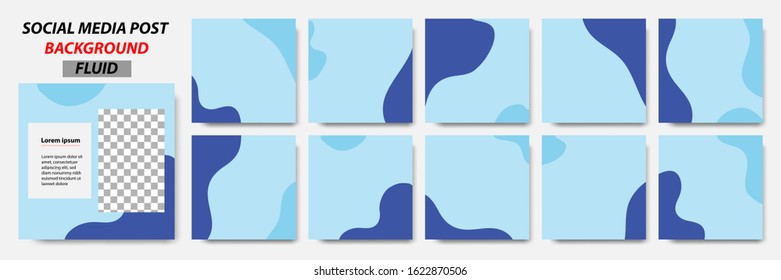 Set collection of fluid background 
square banner layout in color - abstract, minimal, modern template design for social media post, stories, story, flyer, brochure, etc.