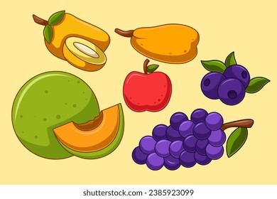 Set Collection of Fruit Element Design