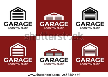Set collection of garage door logo design vector template symbol illustration
