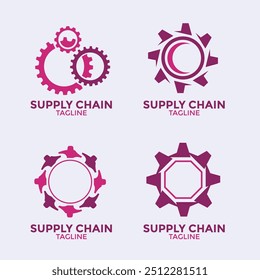 Set of Collection Gear Emblem Idea design for Industry and Technology Service