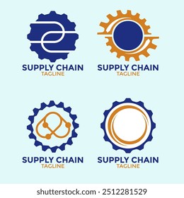 Conjunto de diseño de idea de emblema de engranaje de Colección para la industria y el servicio de Tecnología