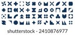 
Set, collection geometric shapes. Trendy set with shapes different style. Bauhause, futuristic, memphis. set of blue bauhaus shapes, geometric abstract shapes. Modern style