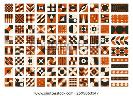 Set, collection geometric shapes. Trendy set with shapes different style. Bauhaus, futuristic, memphis. set of black bauhaus shapes, geometric abstract shapes. Modern design for cards, invitation