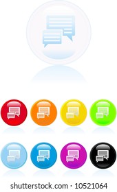 Set (Collection) of glossy chat icons with different colors