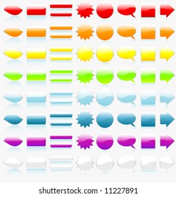 Set (collection) of glossy web navigarion buttons and elements on white background