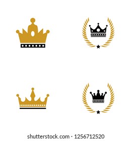 Set collection golden crown logo