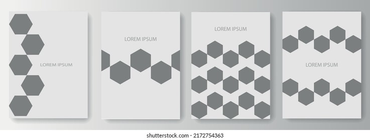 Set collection of gray backgrounds with polygons