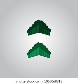 set or collection of green building, city and construction logo outline with jungle outline. can use for city and real estate logo. can use for business object design.