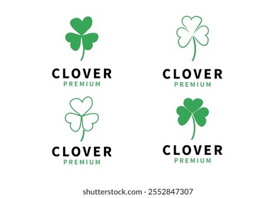 Set of collection green clover icon logo design vector illustration