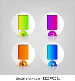 Set, collection, group of empty, colorful labels, stickers, isolated on white background