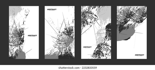 Set of collection grunge texture background vector