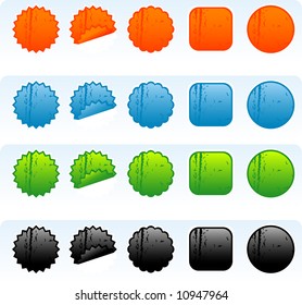 Set (collection) of grunge web badges