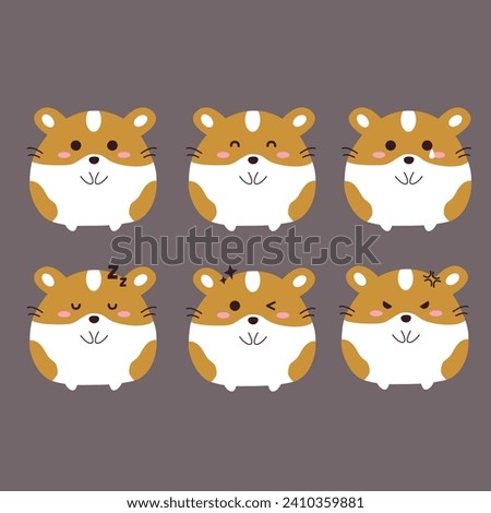 set of collection hamster funny animals