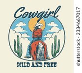 Set Collection Hand drawn Western Illustration vector