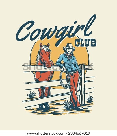 Set Collection Hand drawn Western Illustration vector