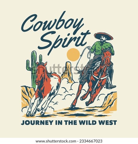 Set Collection Hand drawn Western Illustration vector