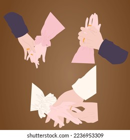Set Collection hand gesture halal couple