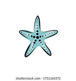 Set collection of hand painted drawn watercolor cliparts of starfish. Vector art illustration.