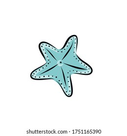 Colección de capas de acuarela pintadas a mano de la estrella de mar. Ilustración de arte vectorial.