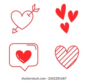Set collection heart beautiful Pack