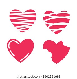 Set collection heart beautiful Pack