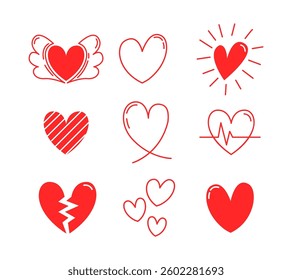 Set collection heart beautiful Pack