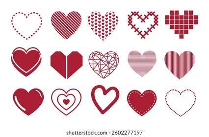 Set collection heart with color