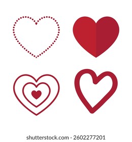 Set collection heart with color