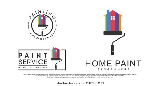 Set Collection Home Painting Logo Design Stock Vector (Royalty Free ...