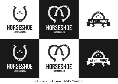 Set collection horseshoe logo design template vector symbol illustration