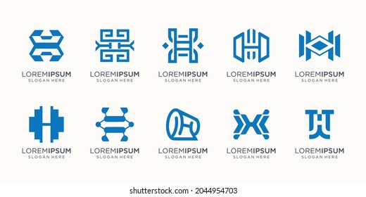 set of collection initial letter H design. set abstract letter h for business of company, element.