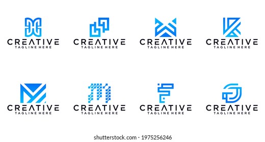 Set of collection initial letter logo template