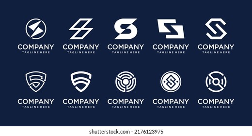 Set of collection initial letter S SS logo template. icons for business of fashion, sport, automotive.