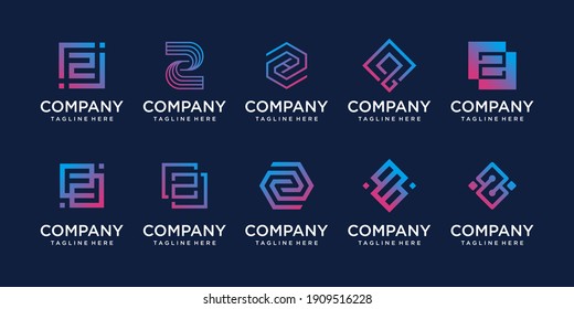 Set of collection initial letter Z logo template. icons for business of fashion, sport, technology digital.